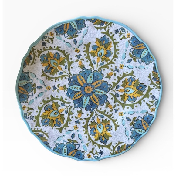 Le Cadeaux "Allegra" Turquoise Set Of 4 Dinner Plates Melamine BPA Free - Picture 5 of 9